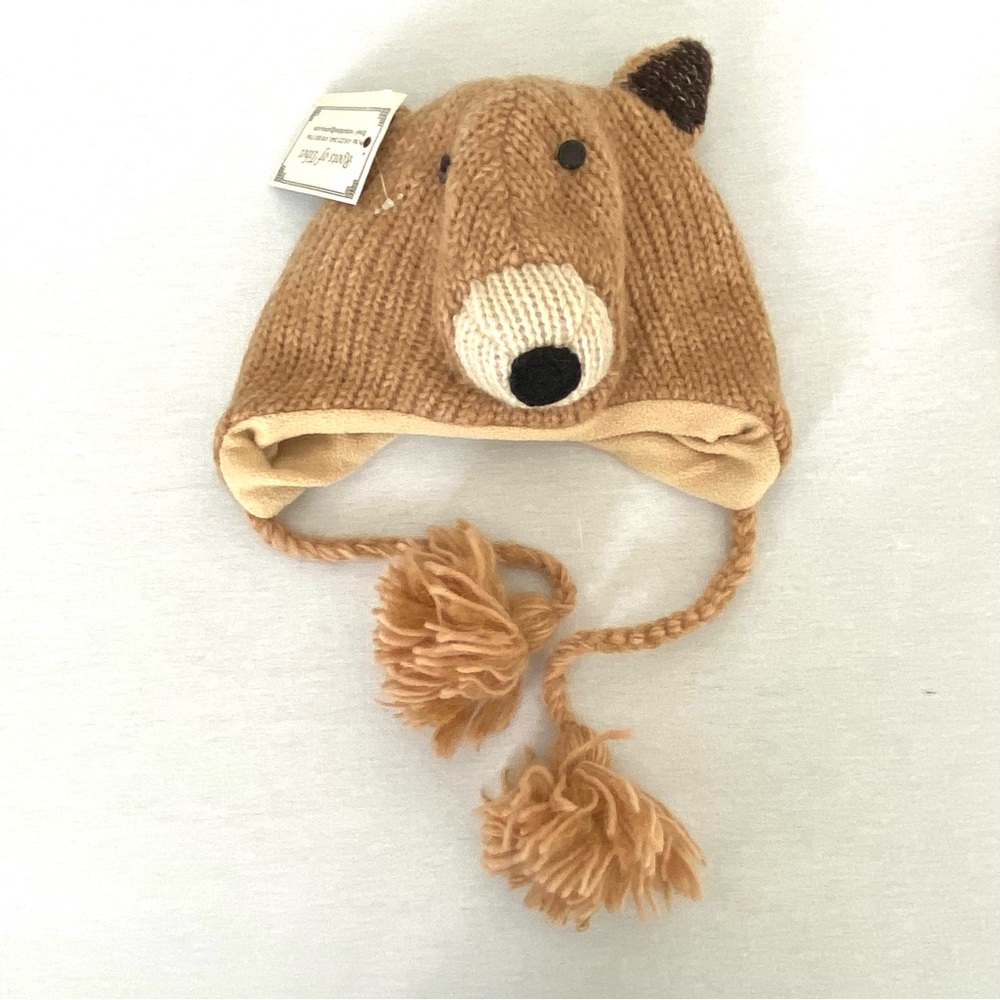 Handmade Nepal 100% Wool Teddy Bear Animal Hat